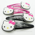 Promotional licensed hair snap clips metal hair clips with rubber charms